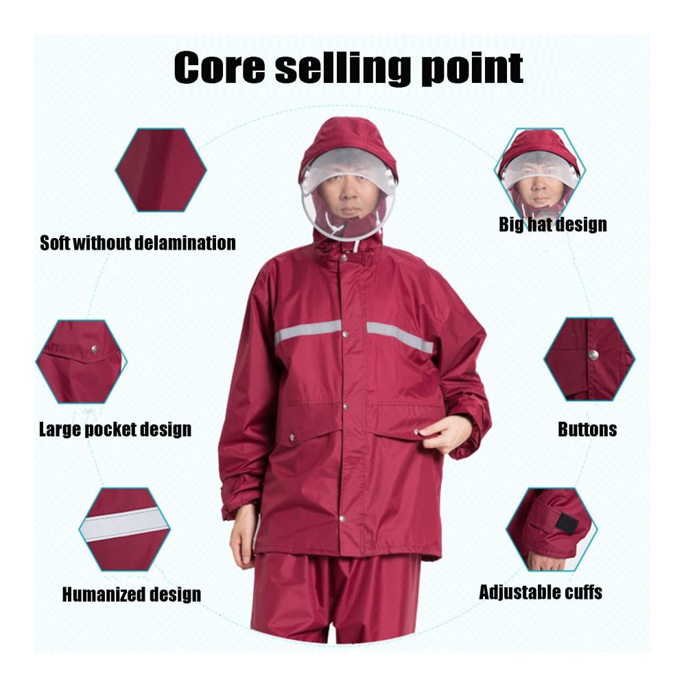 Wasserdichter Regenanzug Atmungsaktive Fahrrad Regenjacke für Herren und Damen - Reflektierendes Radtrikot ideal für Frühling und Sommer (Größe A 4XL