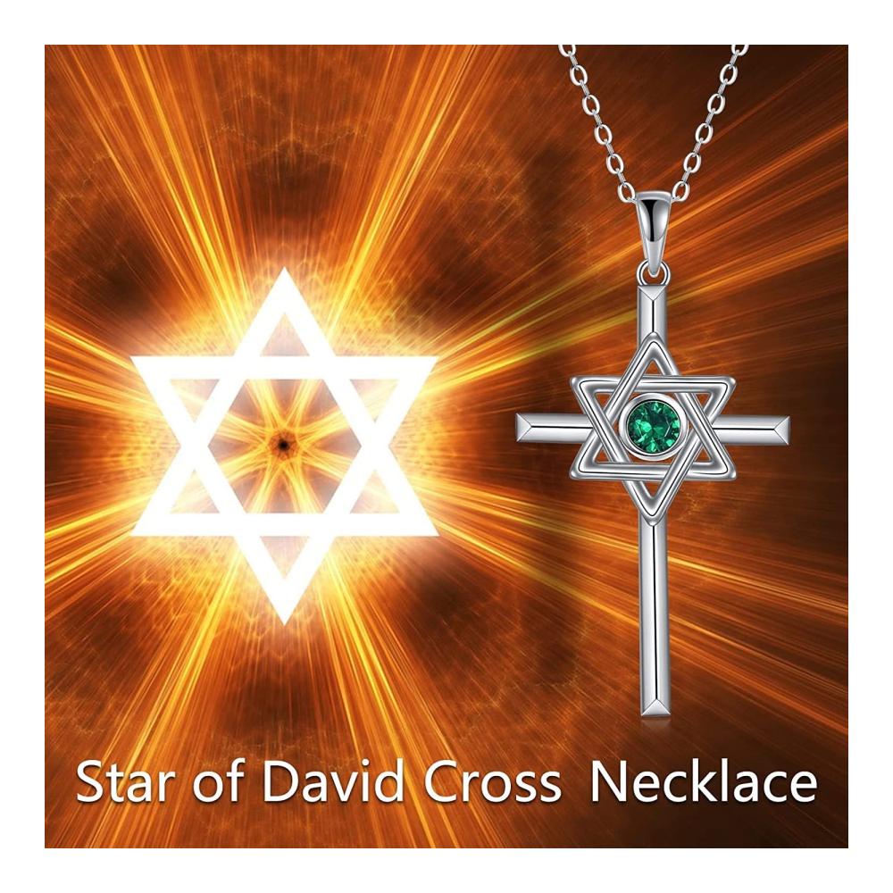 Kreuz- und Davidstern-Schmuckset aus Sterlingsilber für Frauen