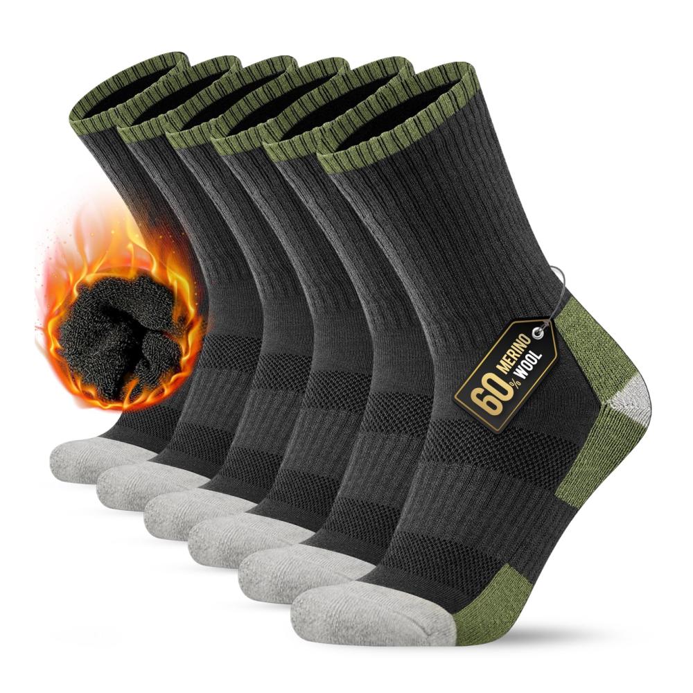 3 Paar Merino-Woll-Wandersocken für Herren & Damen - Thermosocken für Outdoor-Sport
