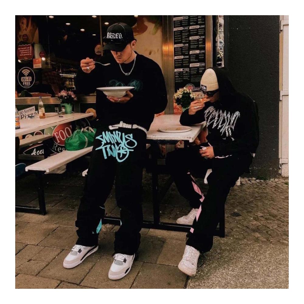 CargoMBaggy Y2k Hip-Hop Jeanshosen - Trendige Unisex Cargo Jogginghose 2023 mit Harajuku Print Loose Fit und weitem Bein für Männer