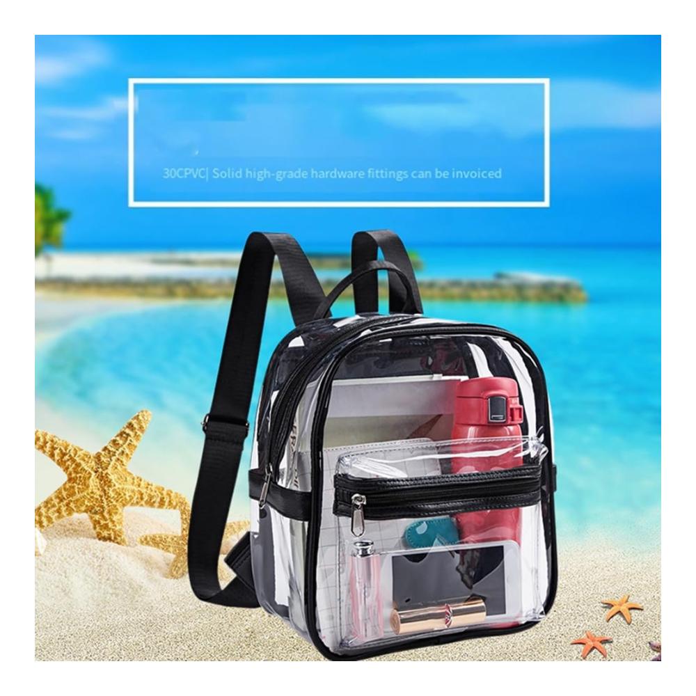Transparenter PVC-Rucksack Kompakter hochwertiger Seidenrucksack in durchsichtiger Farbe Multifunktionale Handtasche in Einheitsgröße