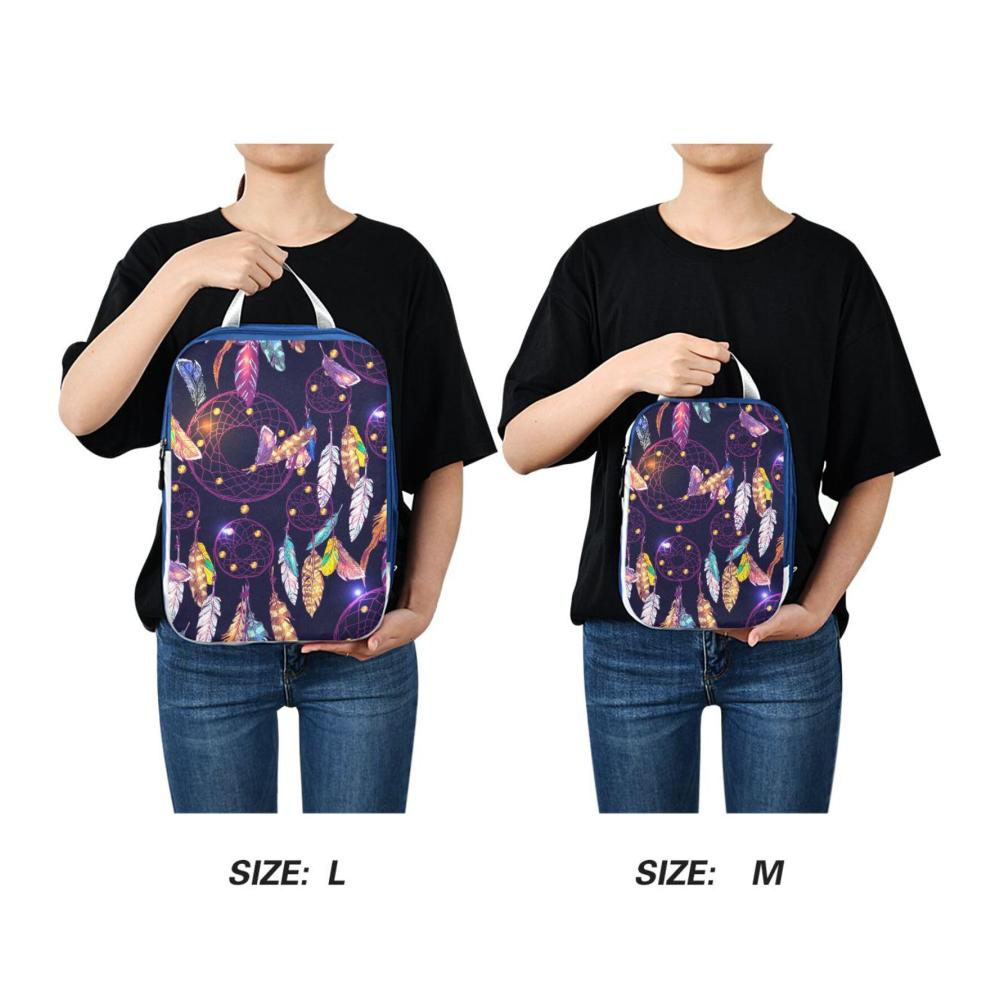Kofferorganizer Set 3er Pack Kompressionswürfel mit Traumfänger Bohemia & Aztekenmuster - Lila Reiseutensilien für Rucksack und Gepäck