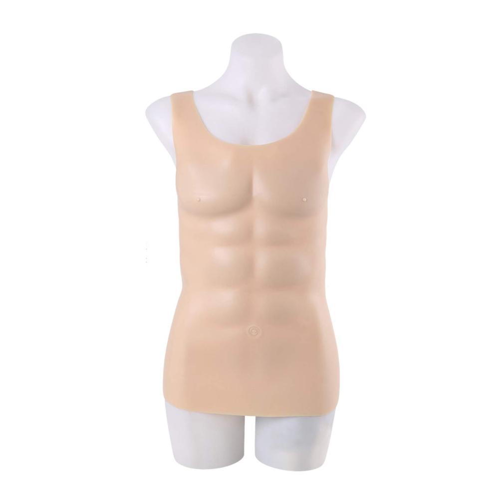 Silikonmuskelbodysuit BH-Einlagen für Crossdresser & Transgender - Künstliche Brustkostüm für Cosplay Make-up Performance - Halloween Props 1750g