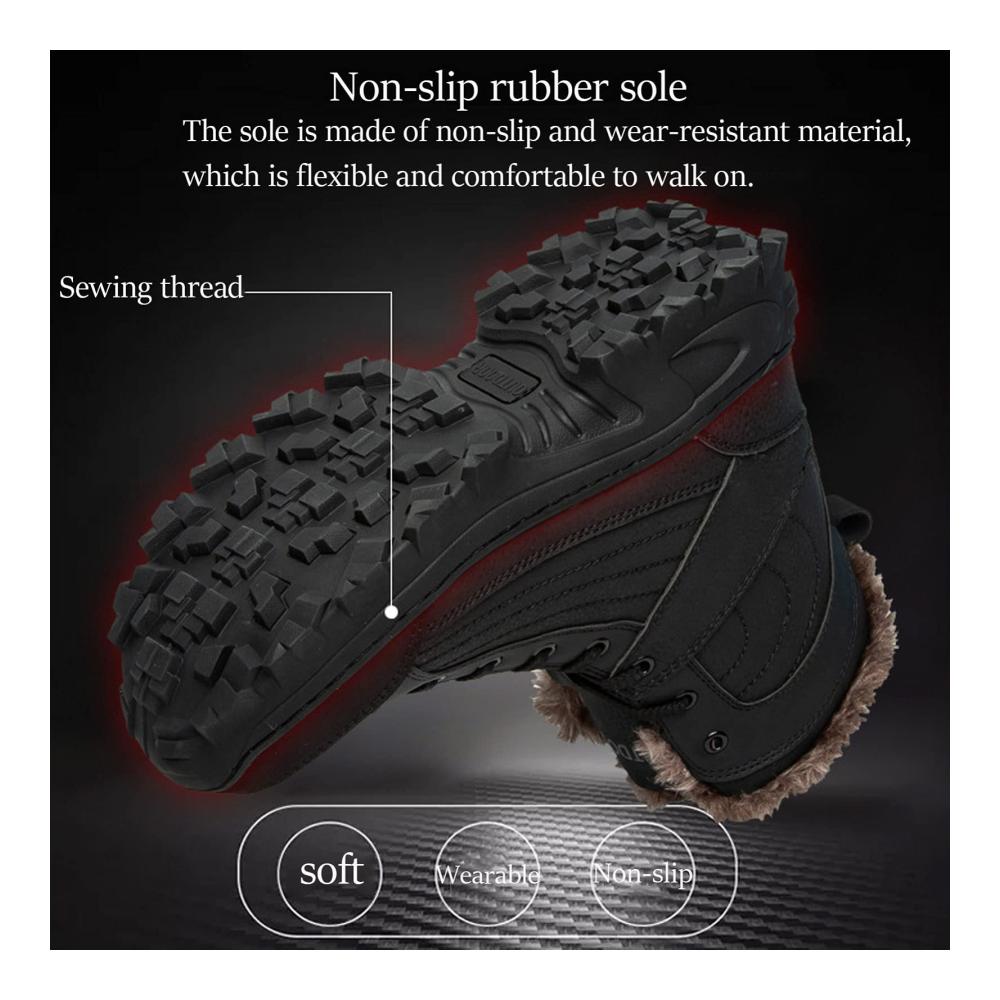 Herren Trekking- und Wanderschuhe | Wasserdichte Lederstiefel | Leicht Atmungsaktiv & Warm | Wander-Trekking-Schuhe mit Anti-Rutsch-Sohle | Braun Größe 47