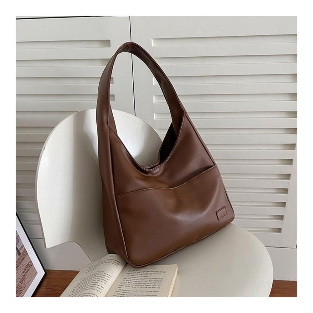 Damen Vintage Hobo Bag - Stilvolle PU Leder Umhängetasche mit Großer Kapazität für Herbst und Winter
