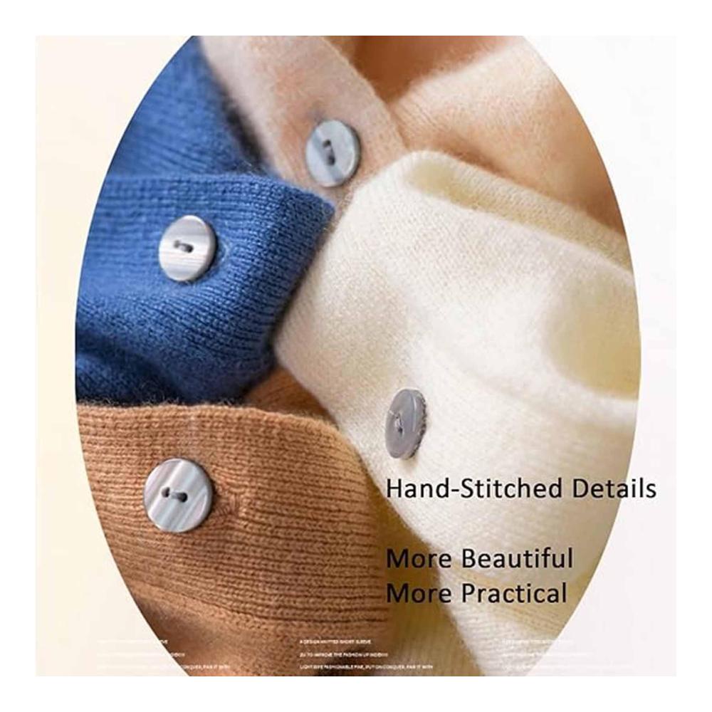 100% Cashmere Womens Cardigan Button-Front Long Sleeve Soft & Warm Knit Sweater