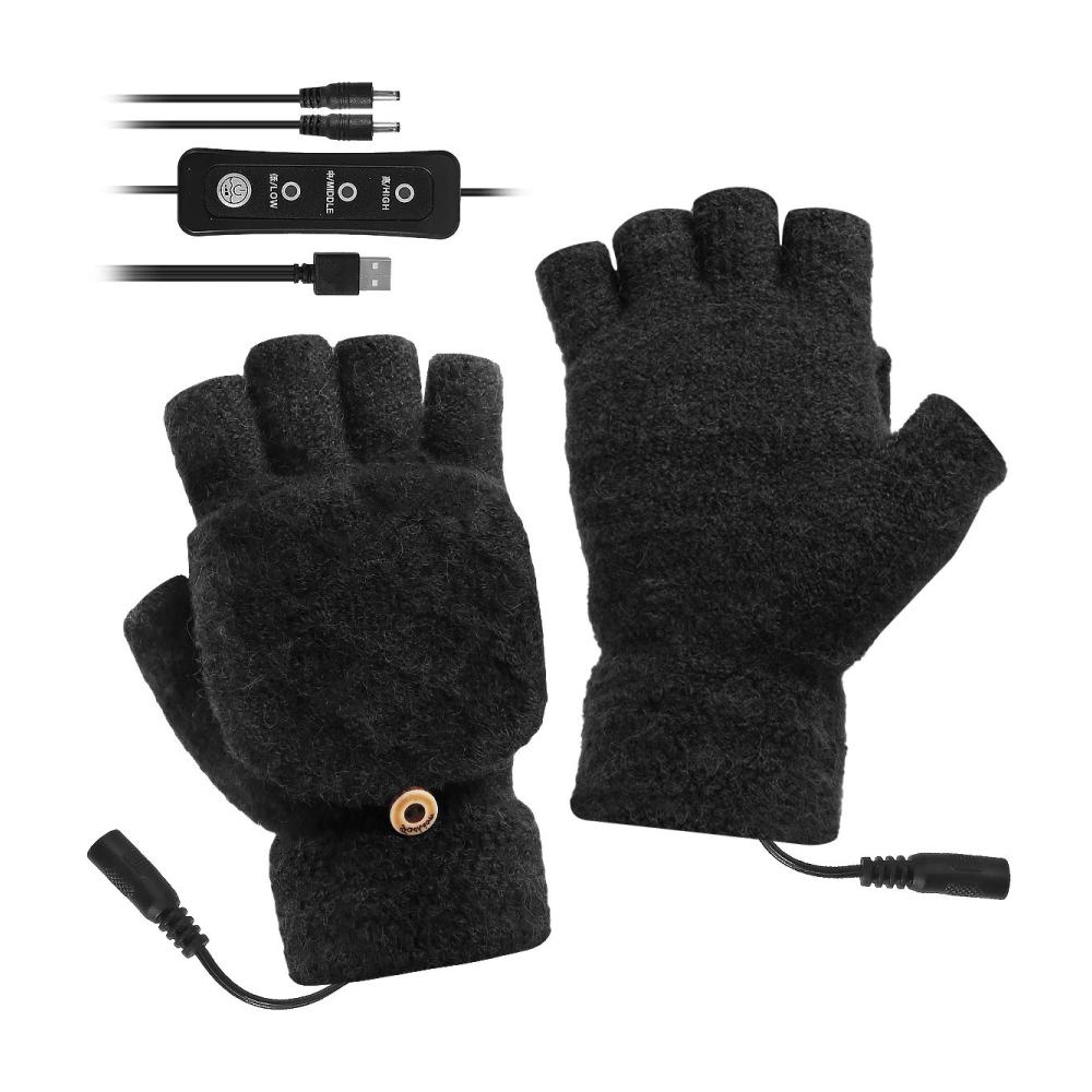 Beheizbare USB-Handschuhe von iFCOW - Winter Heizhandschuhe für Herren und Damen mit 3 Temperatureinstellungen