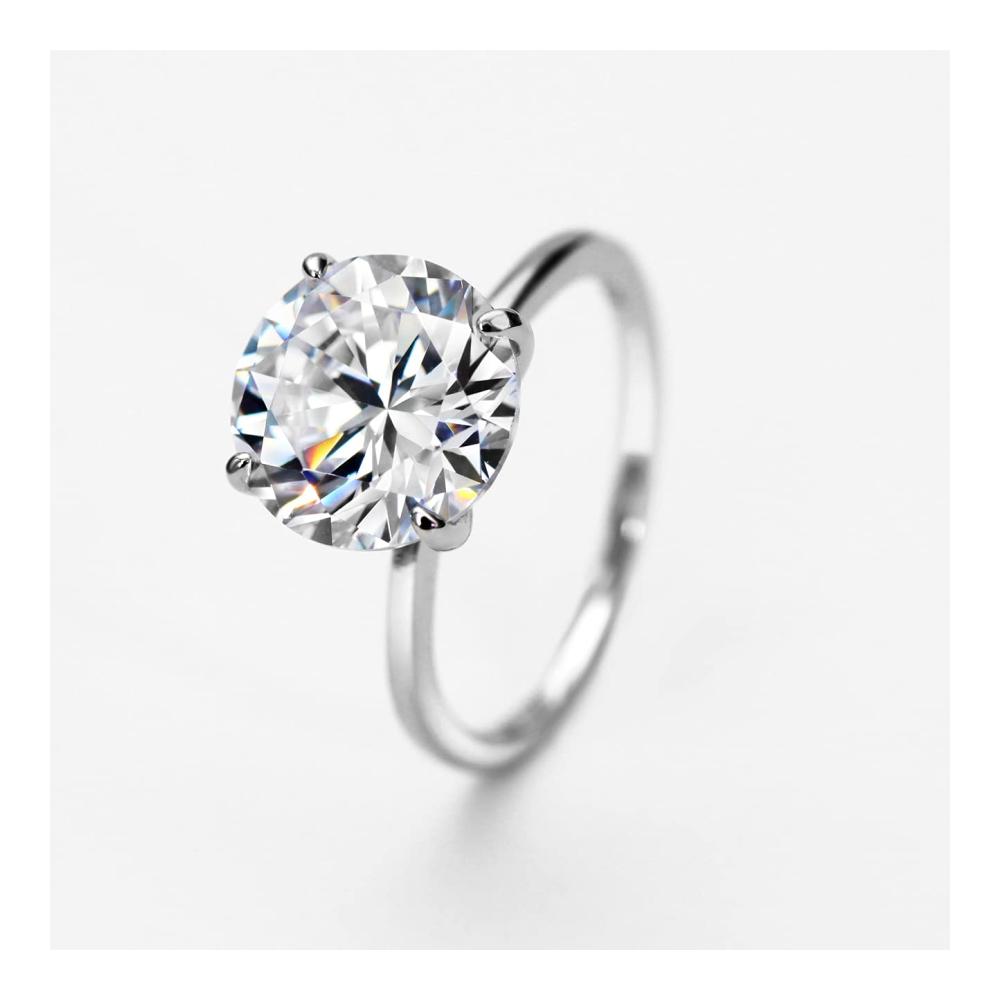 925 Sterling Silber Ringe für Damen - 4 Karat CZ Verlobungsringe | Glänzende Cubic Zirkonia Eheringe | Paar Ring Set für Hochzeit und Versprechen - Trauringe Schmuck