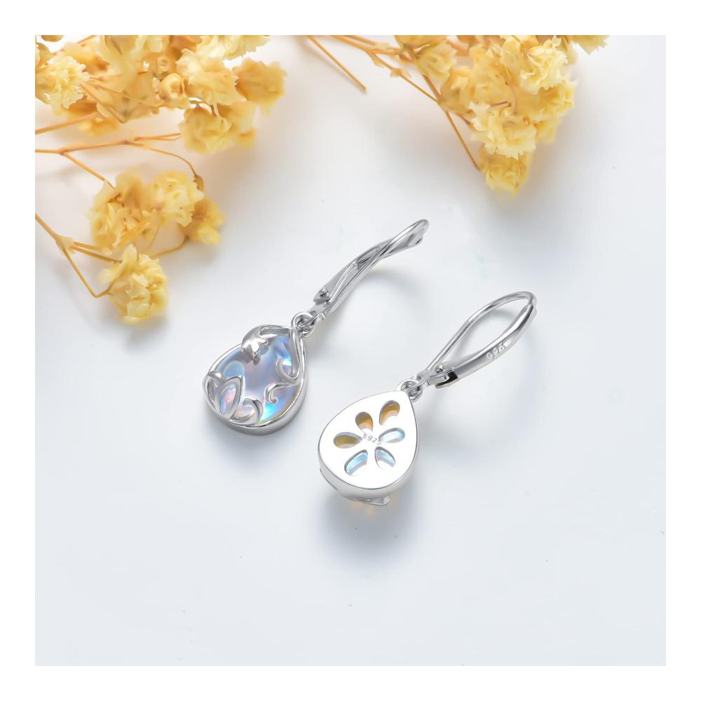 925er-Sterlingsilber Mondstein-Ohrringe in tropfenförmigem/rundem/filigranem Design mit Geschenkbox - Perfektes Mondstein-Schmuckgeschenk für Mutter Tochter und Freundin
