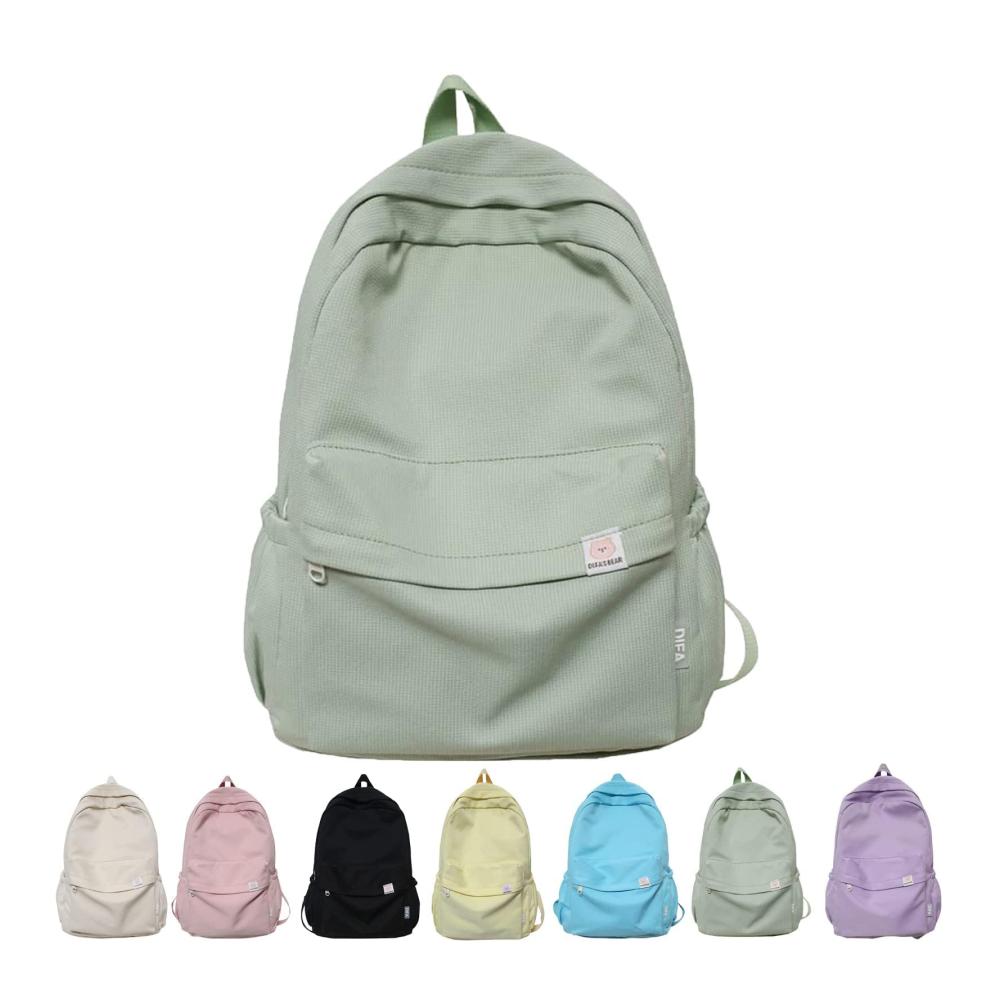 Salbeigrüner Schulranzen Großer Freizeitrucksack für Teens - Stilvoller Rucksack für Mädchen und Jungen mit viel Platz