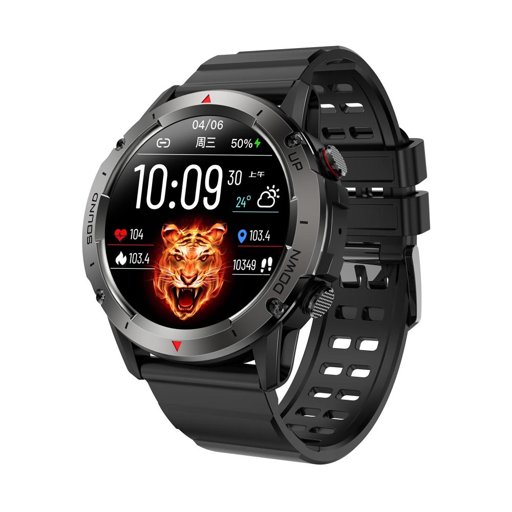 Fashion Smartwatches Herren - Militär Sportuhr mit Telefonfunktion Blutdruckmessung 39 Touchscreen 5ATM Wasserdicht Outdoor Tactical Military Watch - Schrittzähler Fitnessuhr Tracker