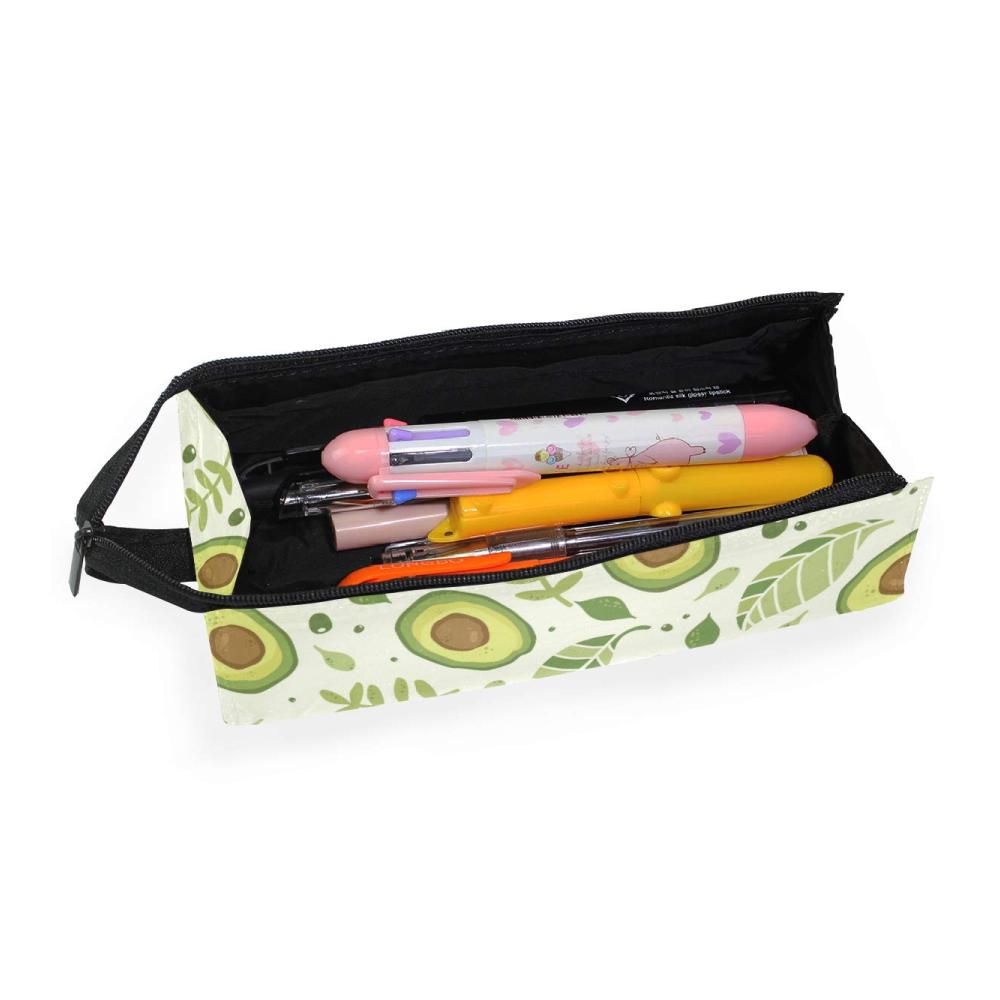 Avocado-Brillenetui mit Cartoon-Design | Organizer für Brillen Sonnenbrillen & mehr | Damen & Mädchen Brillenhalter | Weiche Box mit organischen Blättern