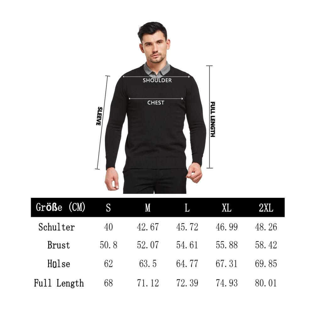Herren Baumwollstrickpullover mit V-Ausschnitt – Stilvolle Pullover und Strickjacken für Männer