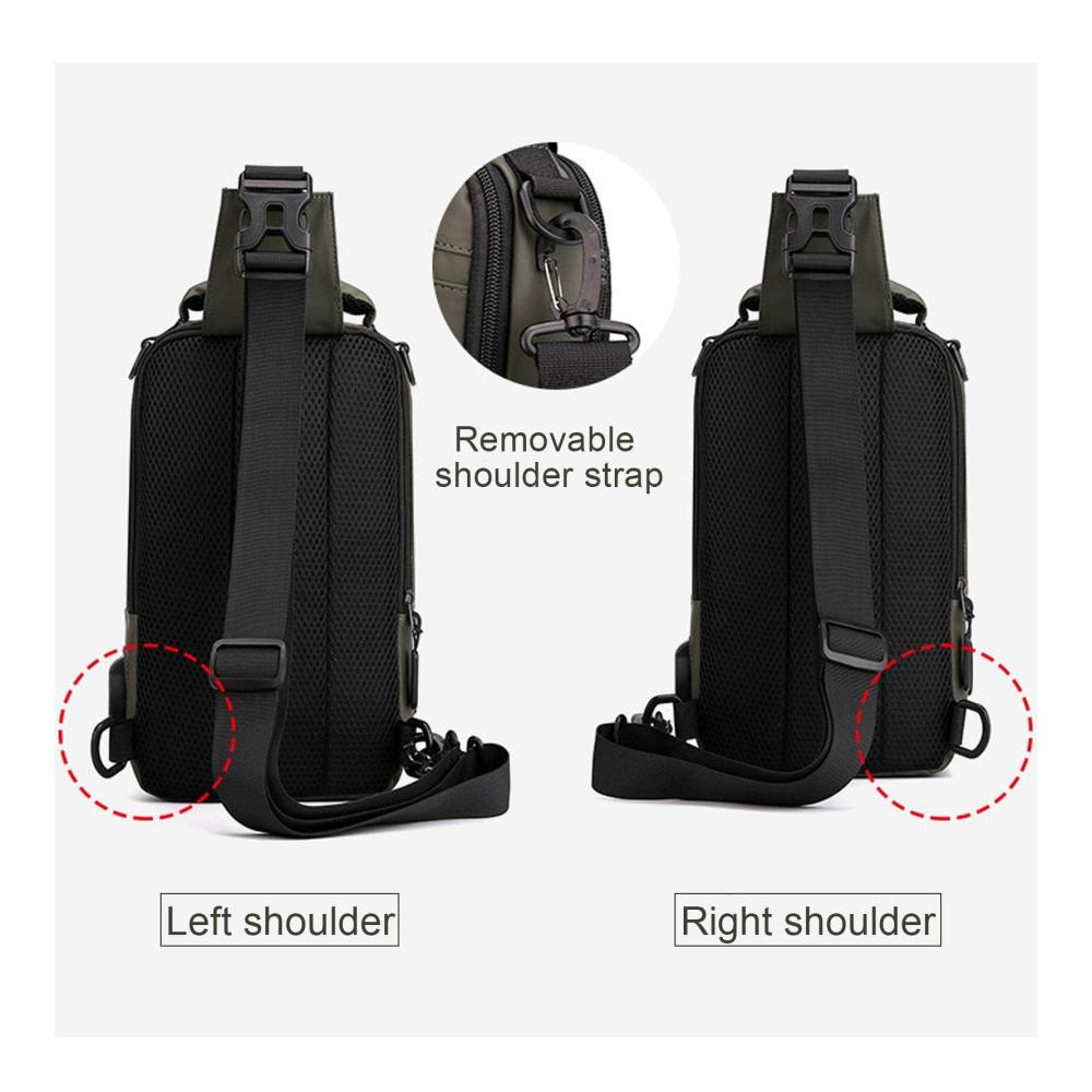 Multifunktionale USB-Lade-Sport-Schultertasche Diebstahlsicherer Rucksack für Herren und Damen - Ideal für Wandern Motorradfahren und den täglichen Gebrauch