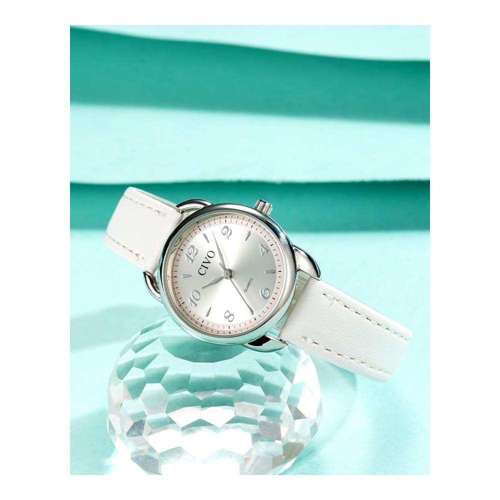 Frauen Leder Armbanduhr - Klassisch Wasserdicht Quartz Elegantes Geschenk