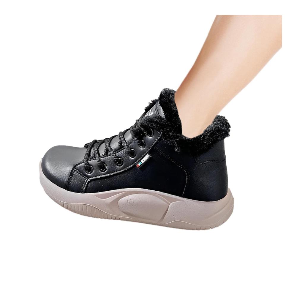 Leichte High-Top-Walkingschuhe Wasserdichte Sneaker mit Gummimaterial für Damen - Trendige Damenstiefel mit dicker Sohle und hohen Riemen perfekt für Geburtstagsgeschenke und Treffpunkte