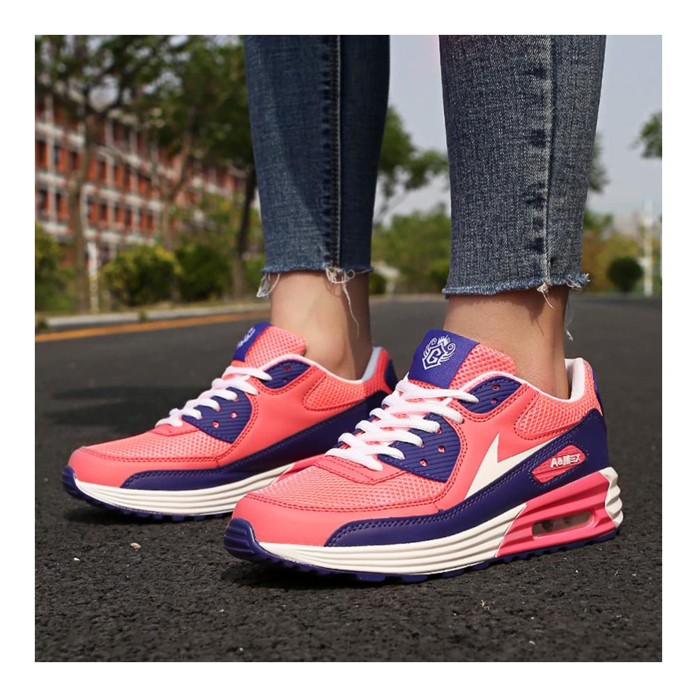 Damen Golf Schuhe mit Luftpolster atmungsaktivem Mesh Leichtgewicht und Stoßdämpfung - Ideale Sportschuhe für Golf Sport Laufen und Freizeit