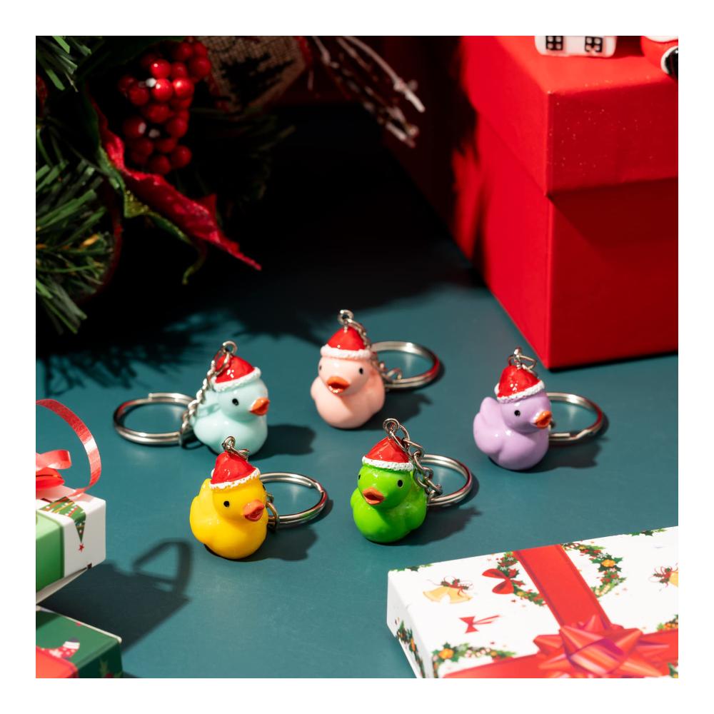 30 Weihnachtsente Schlüsselanhänger aus Kunststoff für Damen - Festliche Partygeschenke im 30er Pack