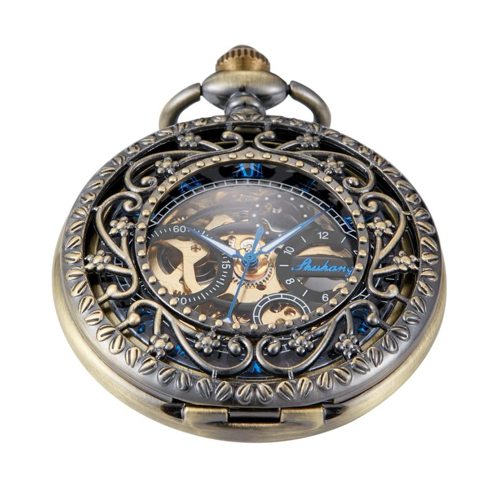 Klassische Herren Taschenuhr - Mechanisch mit römischen und digitalen Zeigern