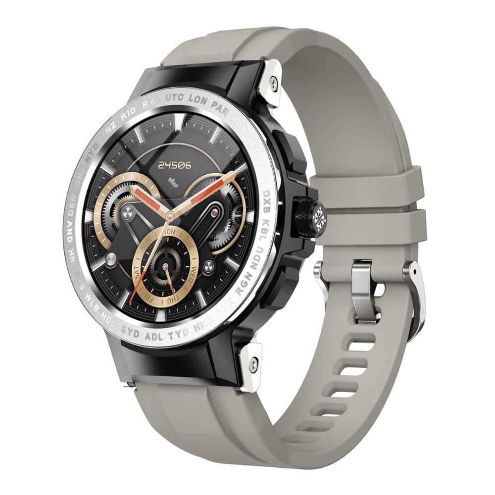 RollsTimi Fashion Smart-Sportuhr Herzfrequenz & Blutsauerstoffüberwachung Schlaftracking IP68 wasserdicht GPS 24 Sportmodi - Kompatibel mit Android & iOS (Schwarz/Silber