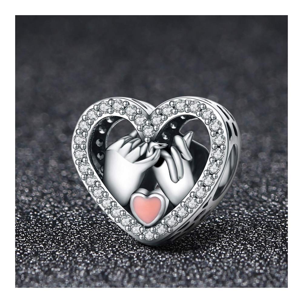 925er Sterlingsilber Herzcharms mit Händen für Pandora-Armband - Liebevolle Schmuckgeschenke