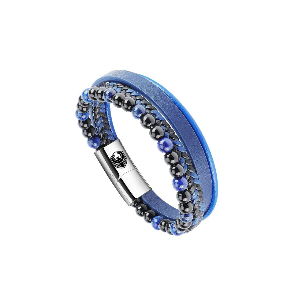 Lederarmband für Herren mit Edelstahl Magnetverschluss - Geflochtenes Armband inklusive exklusiver Schmuckschatulle - Ideales Geschenk für Männer