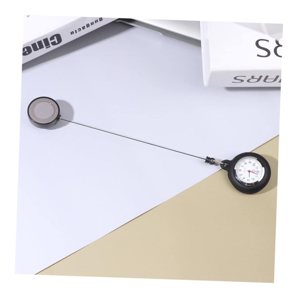 Herrenarmbanduhr mit einziehbarer Uhrkette - Stilvolle Taschenuhr für Männer mit Halskette Anstecknadel und Pflegezubehör für Krankenschwestern - Karikatur-Design mit Altem Monitor-Clip