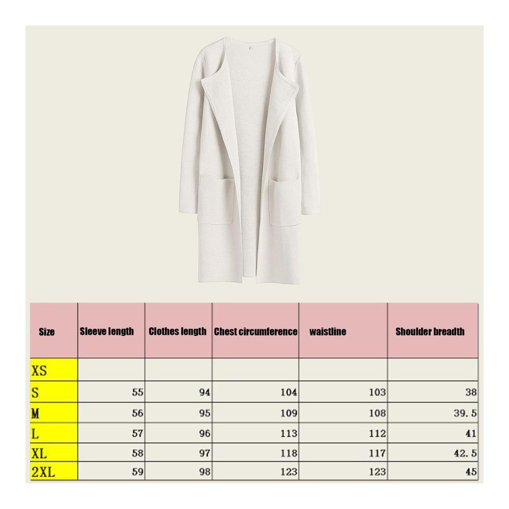 Damen Strickjacke Trendiger Wintermantel mit Revers warme Oberbekleidung langärmeliger Pullover für Herbst und Winter