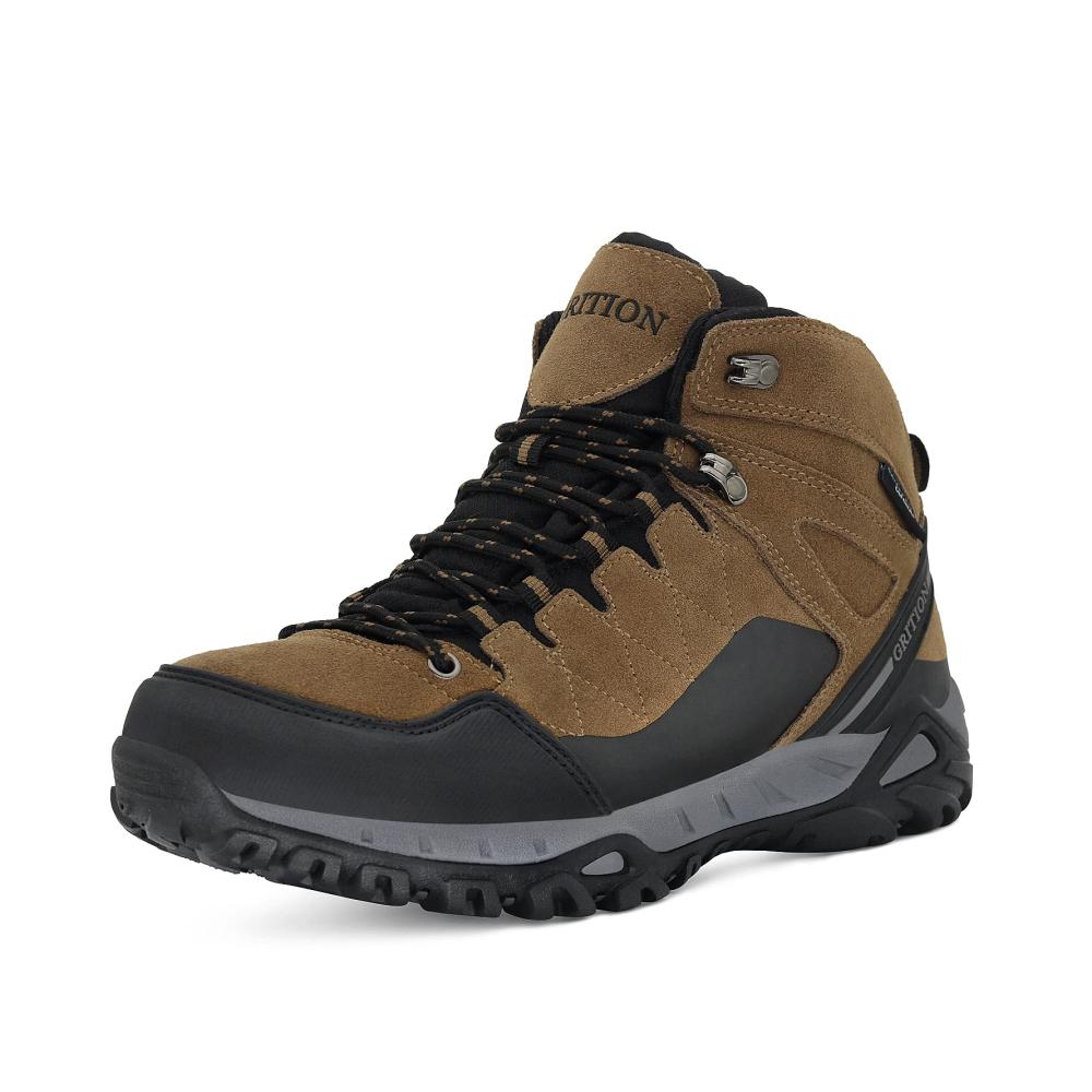 Herren Outdoor Wildleder Trekkingstiefel - Leicht & Warm - Braun (Größe 44 EU