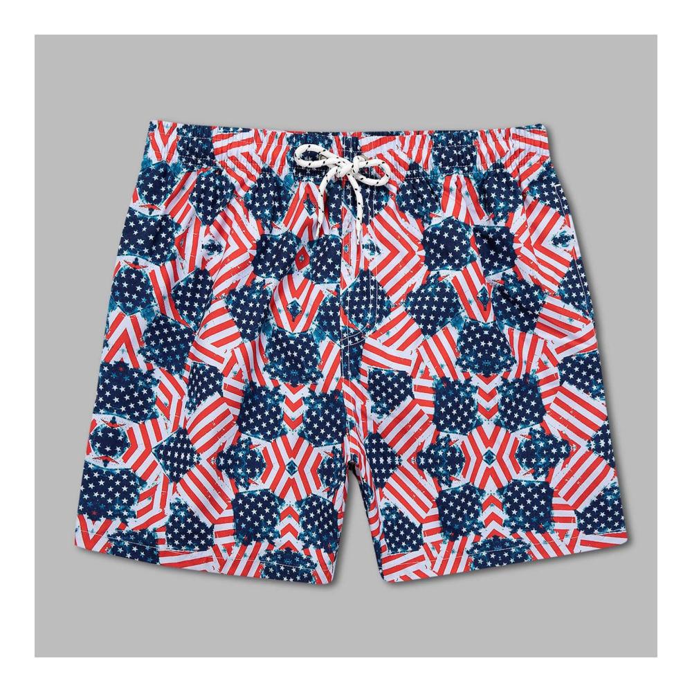 Neopren Badeshorts für Herren mit Taschen - Bedruckte Beach Shorts für Fitness Bodybuilding und Sommer Schwimmen