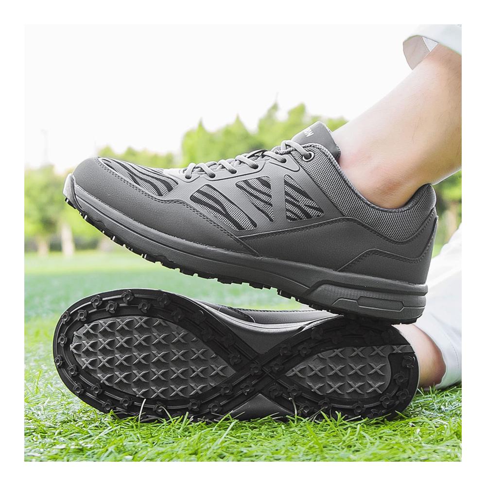 Golfschuhe Herren Schnürung - Wasserdichte rutschfeste Sportschuhe für Golf leicht atmungsaktiv strapazierfähig und Laufschuhe