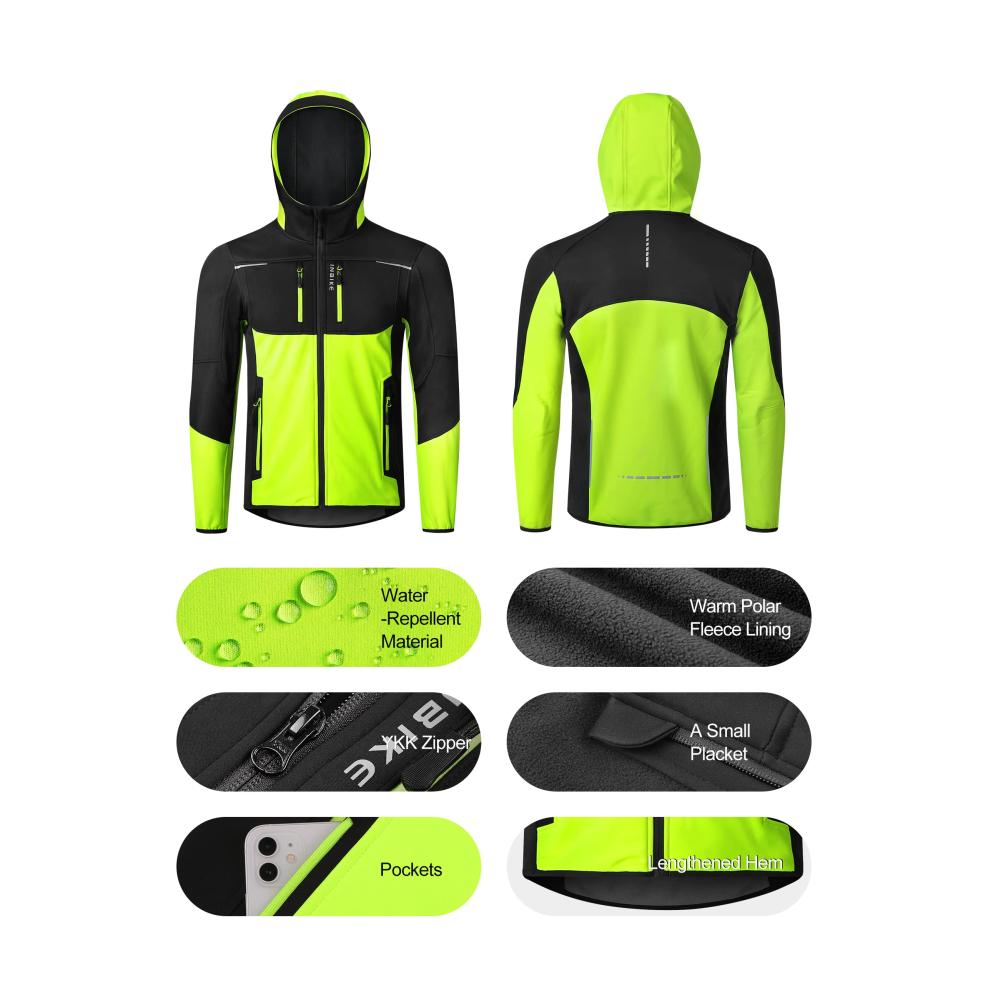 Herren Softshell Fahrradjacke - Wasserdichte Übergangs- und Winterjacke Atmungsaktiv und Warm - Perfekt für Radfahren Laufen und Outdoor-Aktivitäten