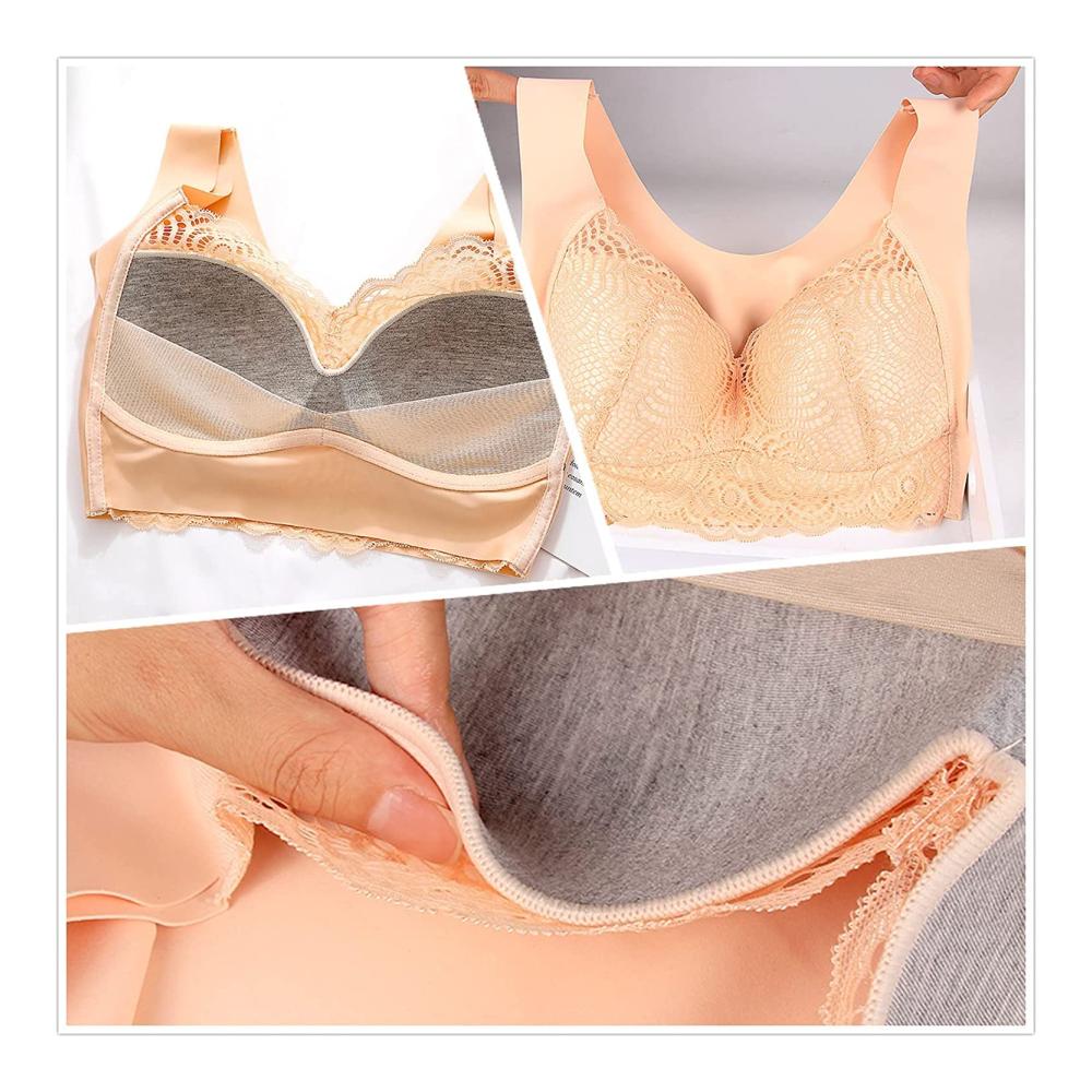 Florale Spitze & Push-Up-Komfort Klassischer Übergrößen-BH mit Bügel & Weich-Cup Schwarz Mittelgröße