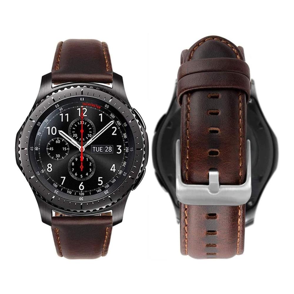 22mm Lederarmband für Samsung Gear S3 Frontier/S3 Classic Galaxy Watch 3 45mm Galaxy Watch 46mm – Ersatzarmband für Huawei Watch 46mm GT2 Pro GT2e GT 3 46mm – Uhrenarmband Bands in Premium-Qualität