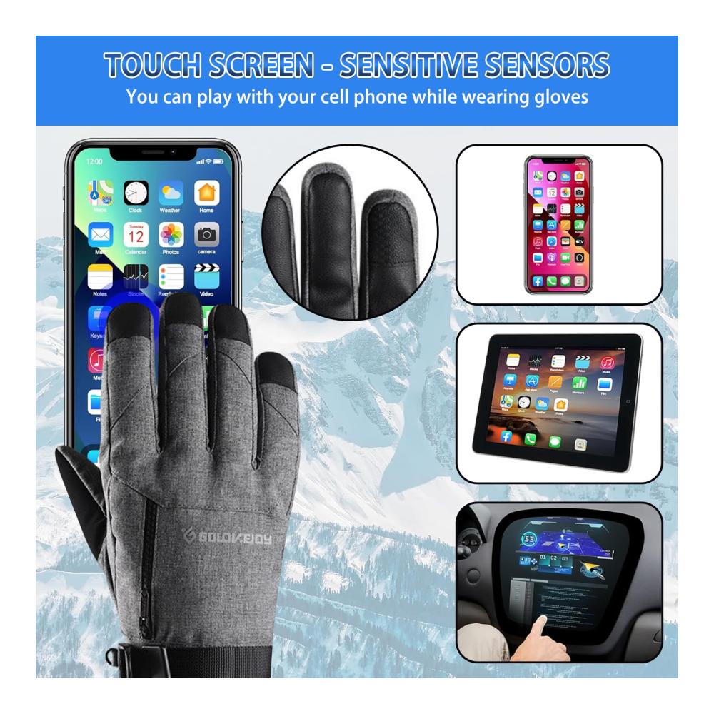 Thermo-Touch Winterhandschuhe Wasserdichte Skihandschuhe für Herren und Damen - Perfekt für Skifahren Motorradfahren Wandern und mehr