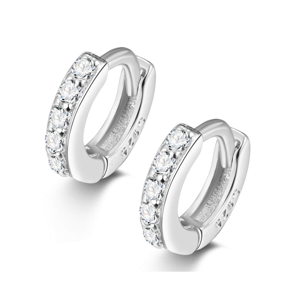 925 Silber Mini Creolen 5mm mit Zirkonia - Perfekt für Knorpel- und Helixpiercings