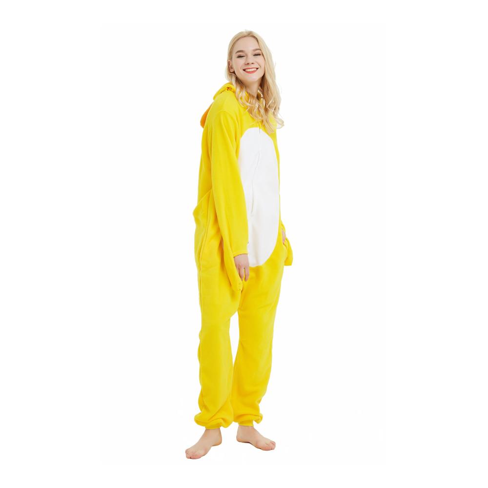 Enten-Kostüm Onesie für Damen Gelbes Relaxo Jumpsuit für Fasching Halloween & Cosplay