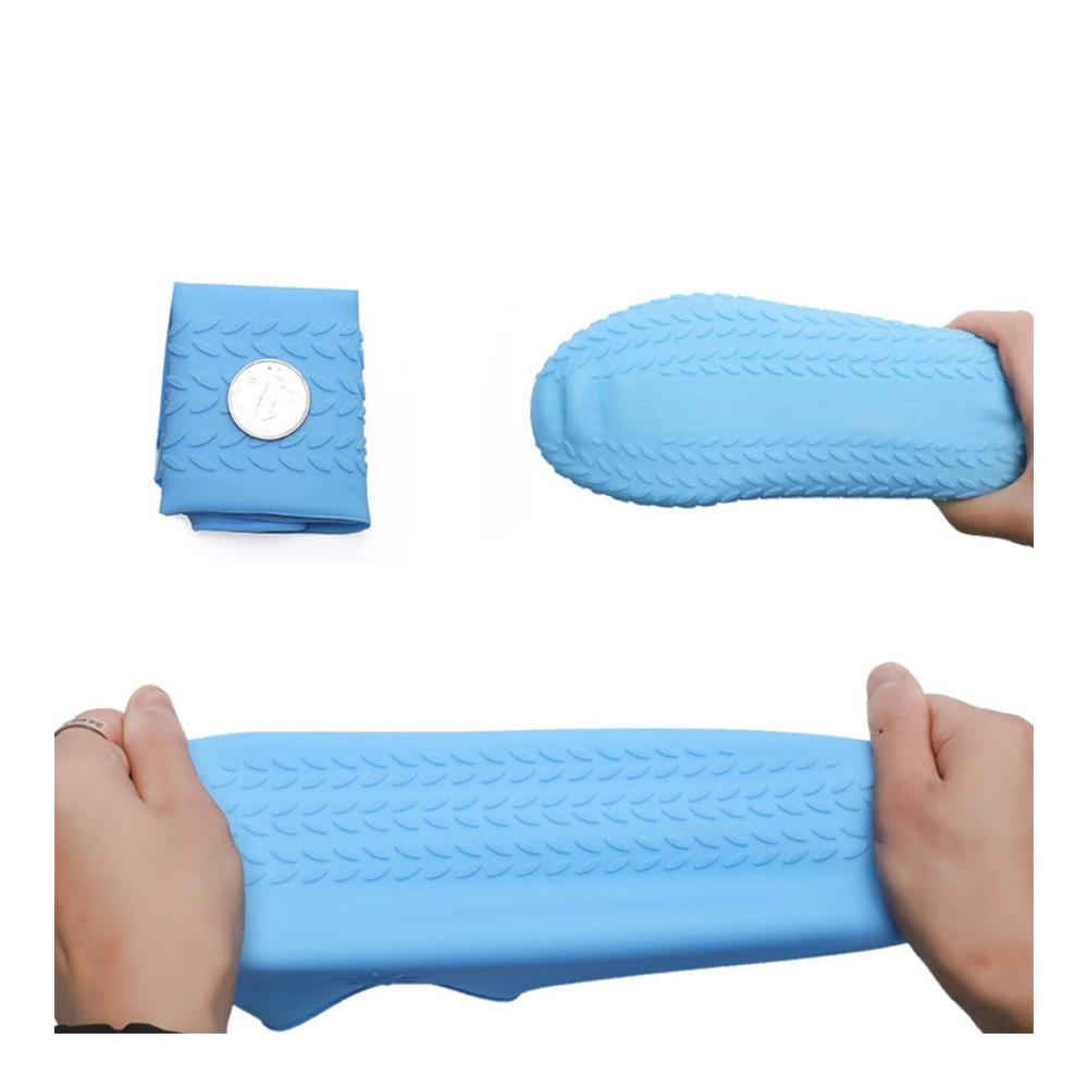 Galoschen LWZko 4 Paar Wasserdichte Silikonüberschuhe Rutschfest & Perfekt für Regen Schnee & Schlamm - Blau/Grau