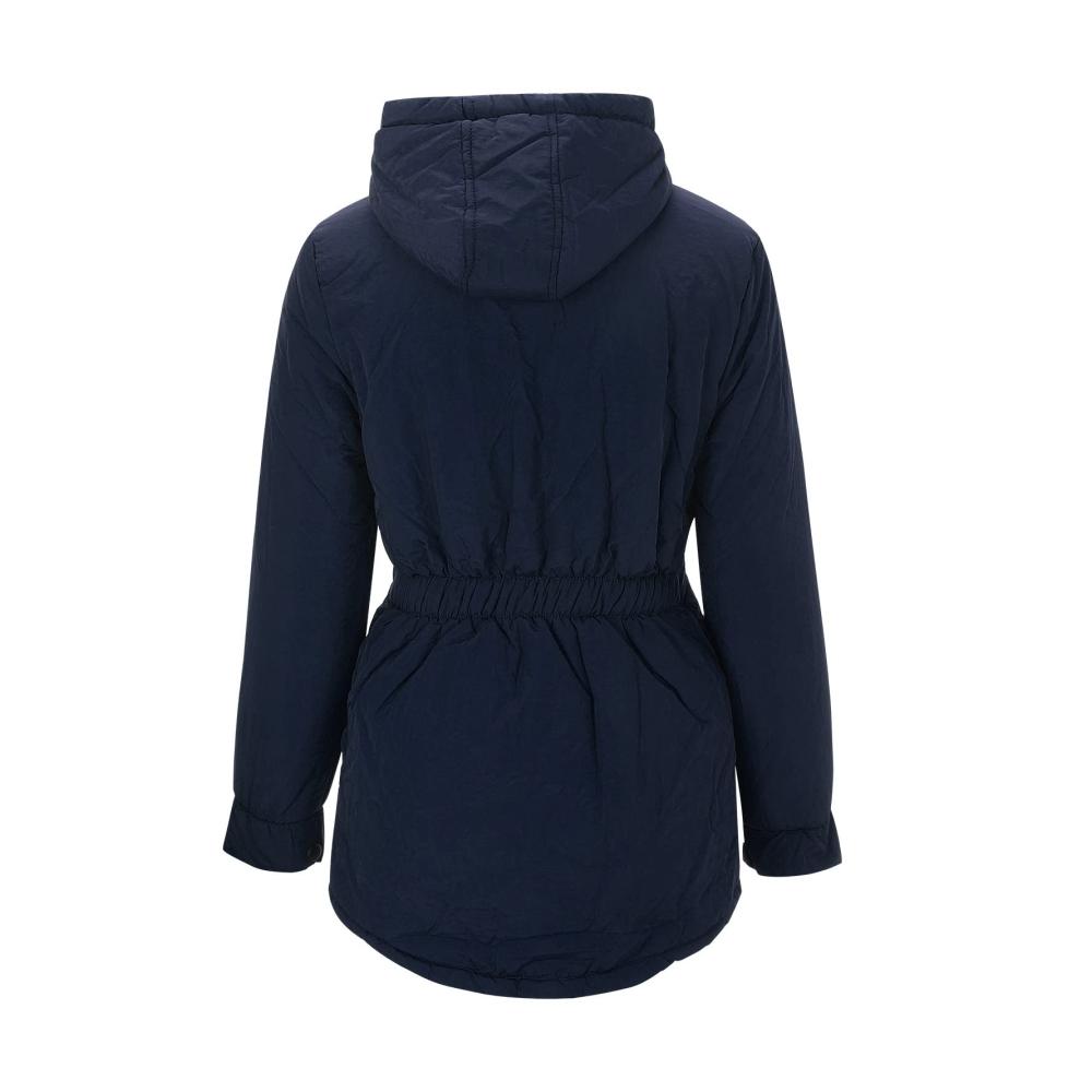 Schwarzer Damen Wintermantel RYTEJFES - Lang und Warm mit Fell Winterjacke im Sale für Damen in Großen Größen - Gefütterter Damenmantel Winterparka Übergangsjacke Kapuzenjacke