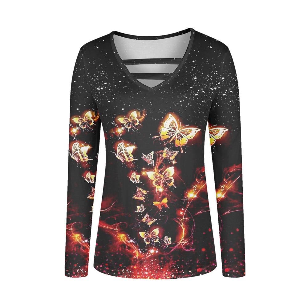 Schwarzes Langarm-Damen-T-Shirt mit V-Ausschnitt – Lässiges Tanktop in schmaler Passform für eine sexy Tunika-Blusenoptik