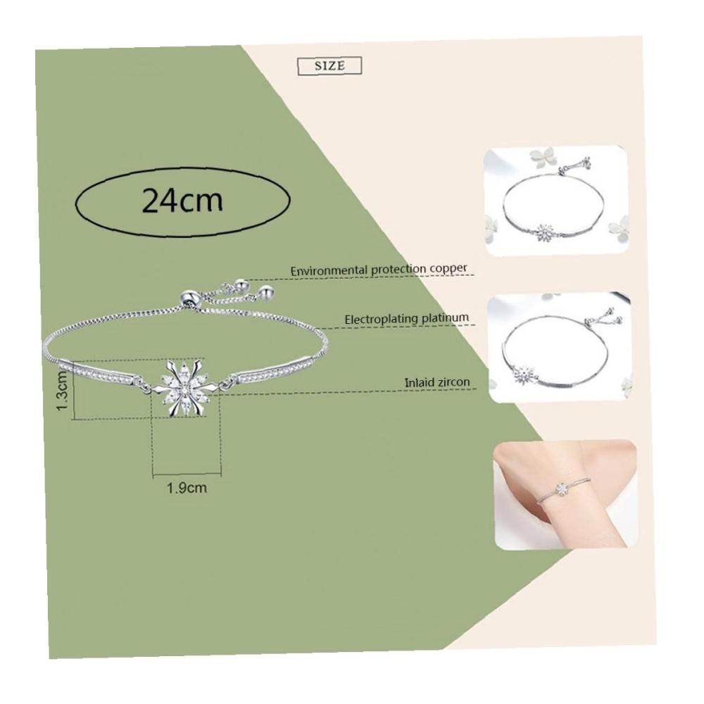 925 Sterling Silber Schneeflocke Armband - Klassischer Stil Verstellbar für Frauen - Hochzeit & Engagementsschmuck