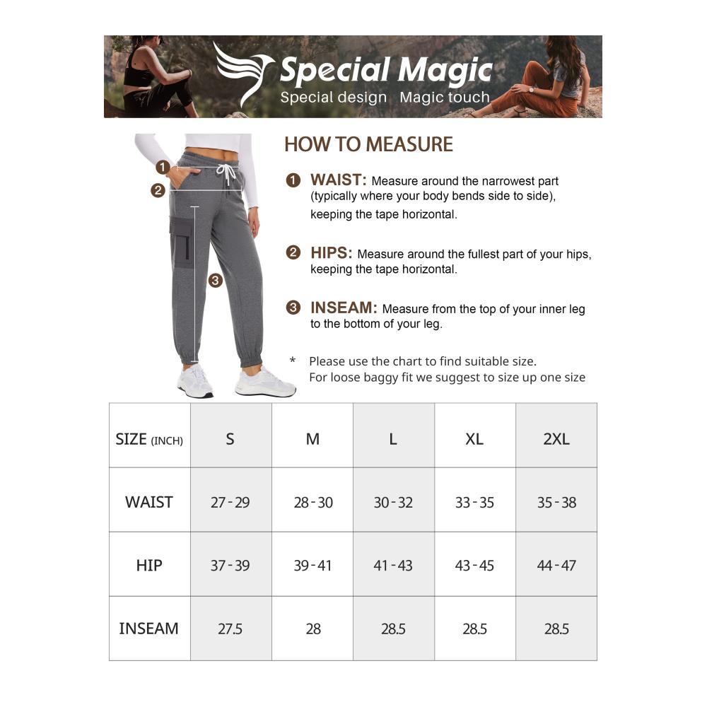 Damen Jogginghose mit Kordelzug Baumwolle High Waist - Fitnesshose Sporthose für Frauen Jogger Laufhose Cargo Sweat Hose Trainingshose SPECIALMAGIC