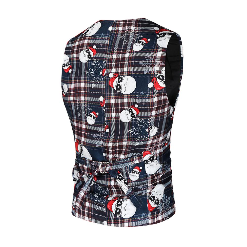 Herren Weihnachts-Pullunder & Strickwesten Slim Fit V-Ausschnitt Anzugweste für Casual & Festlich - Tank Tops und Große Hemden für Männer