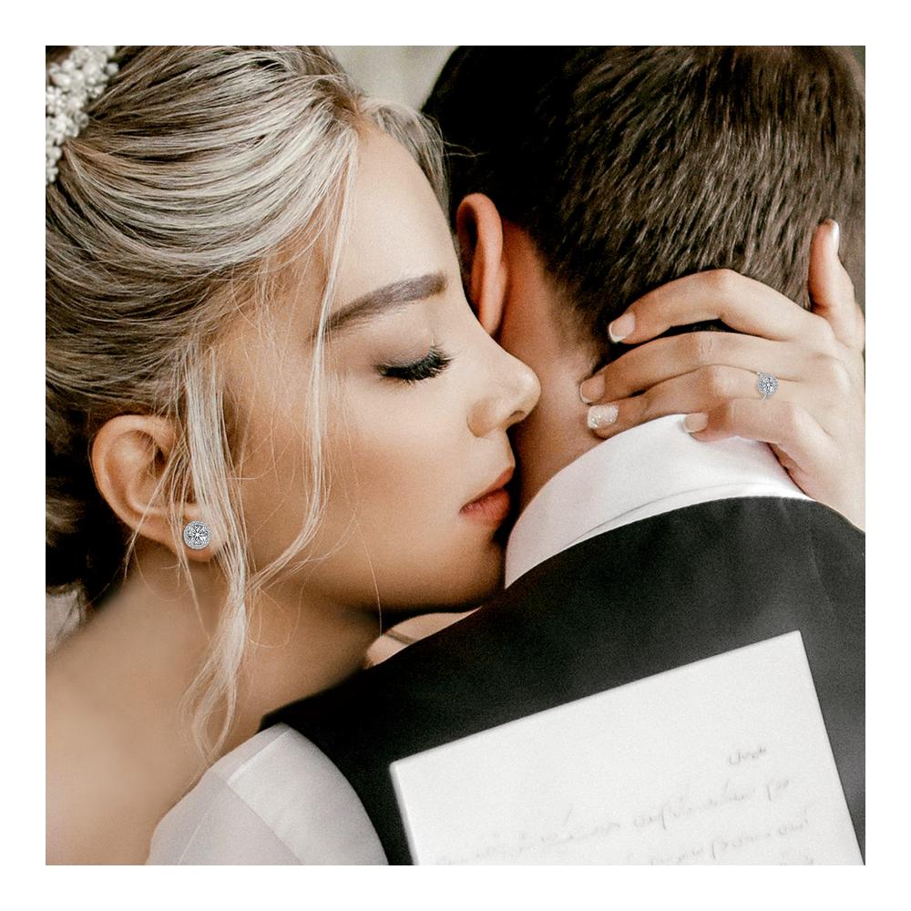 1 Karat Moissanite Diamant Silberring - Damen Verlobungsring mit Halo Design & Geschenkbox