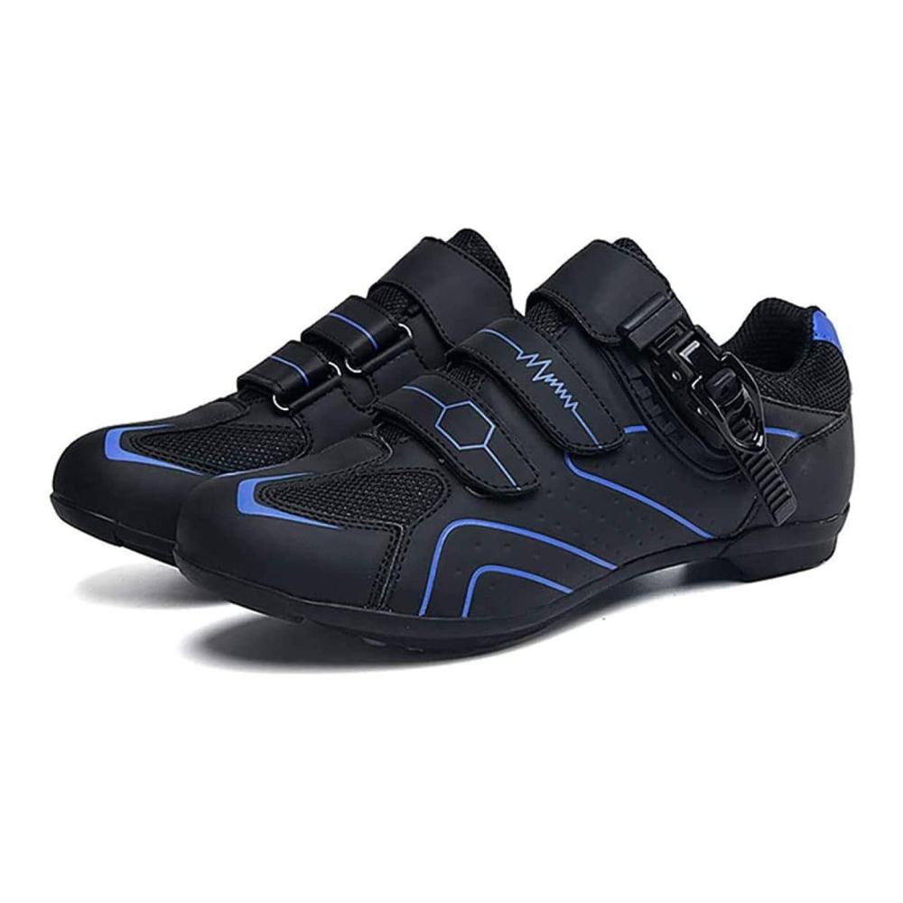 Herren Radsportschuhe Atmungsaktive Carbonfaser-MTB & Straßenschuhe rutschfest reflektierend - Blau Größe 43EU