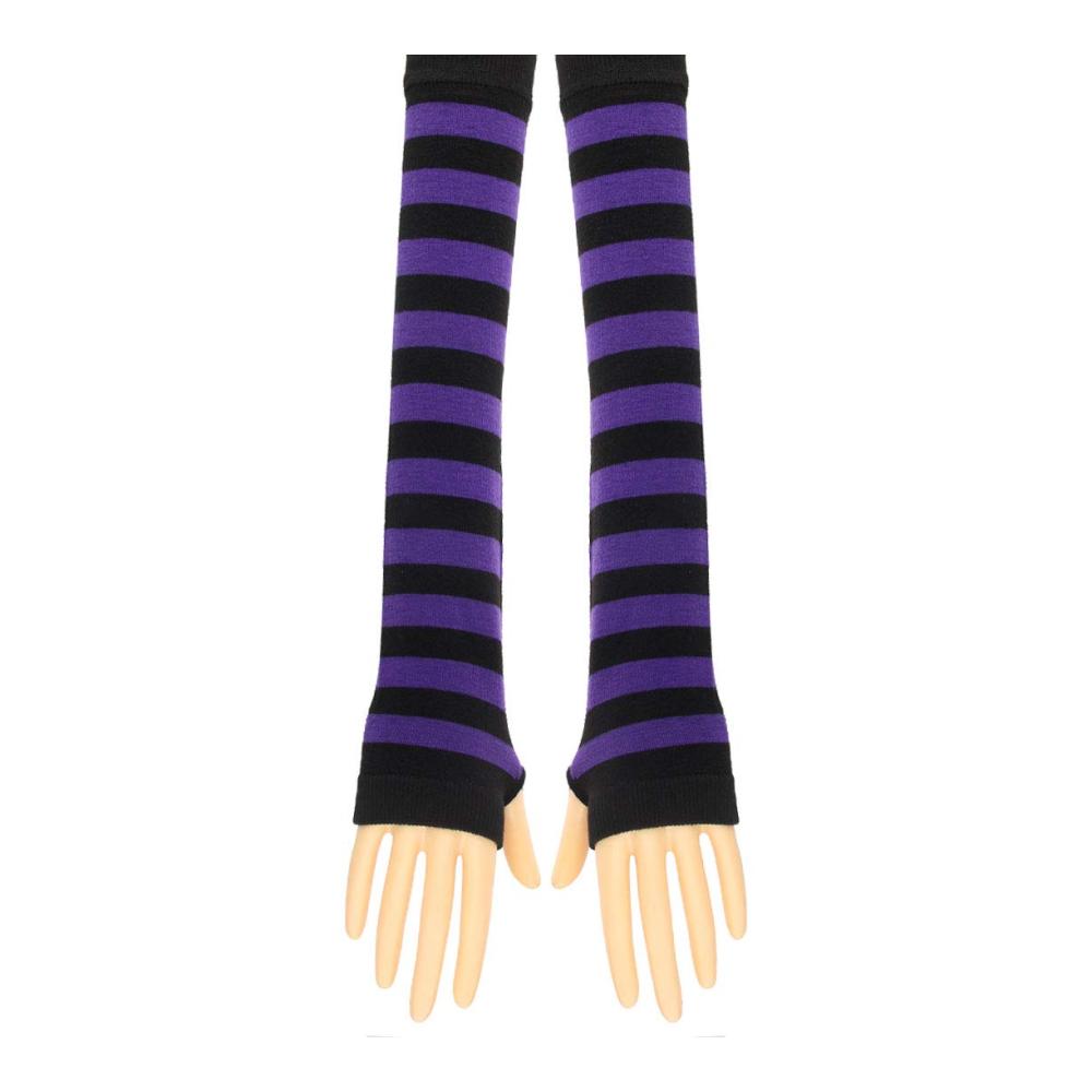 Gestreifte Lange Kniestrümpfe und Strickhandschuhe im Party-Kostüm-Set (2 Paar