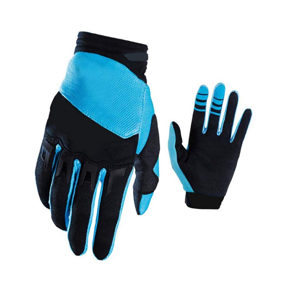Mountainbike Vollfingerhandschuhe in Blau und Schwarz für Radfahren Dirtbike & Rennsport