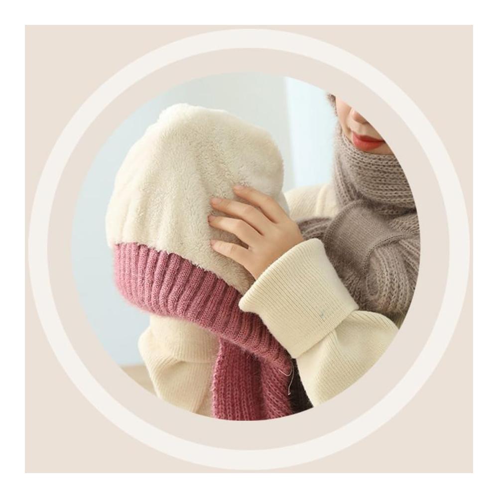 Winterliche Damen Strickmütze mit Schal – 2-in-1 Set für Wärme und Stil