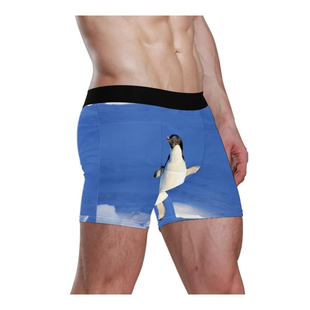 Herren Boxershorts Pinguin Design | Atmungsaktive Stretch-Unterwäsche | Einzelstück Trunks Slip für optimalen Komfort