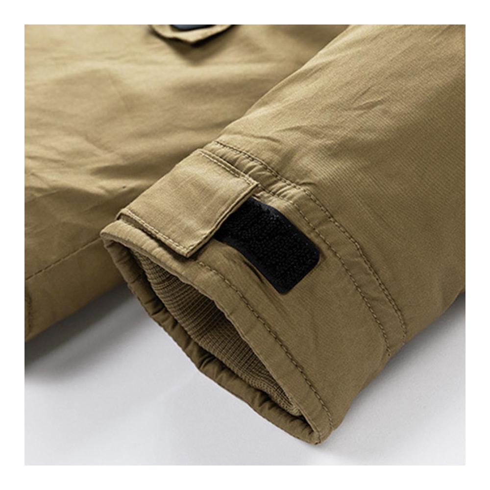 Wintermantel Herren Stylischer Softshelljacke in Khaki Lang & Leicht - Ideal für Kaltes Wetter
